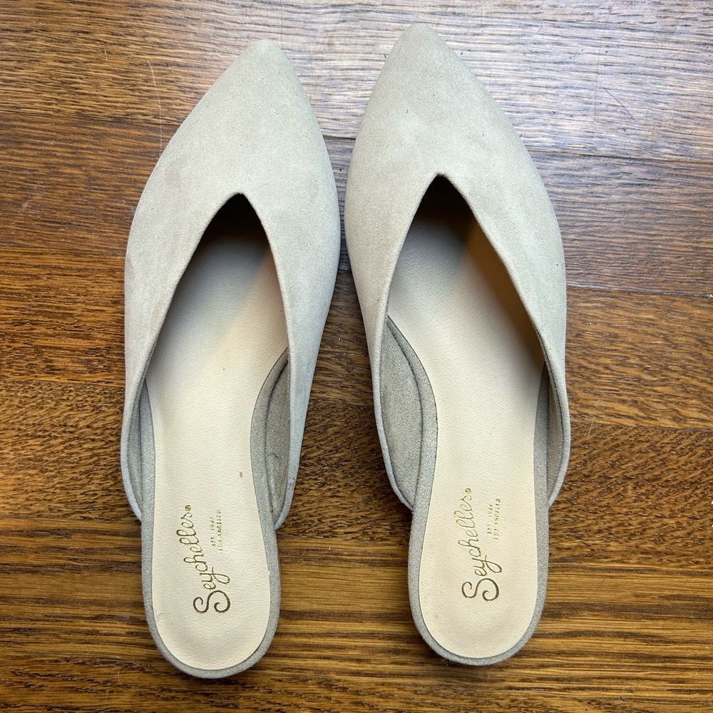 Seychelles Part Of Me Slide, Suede, Taupe, Size 37/6.5